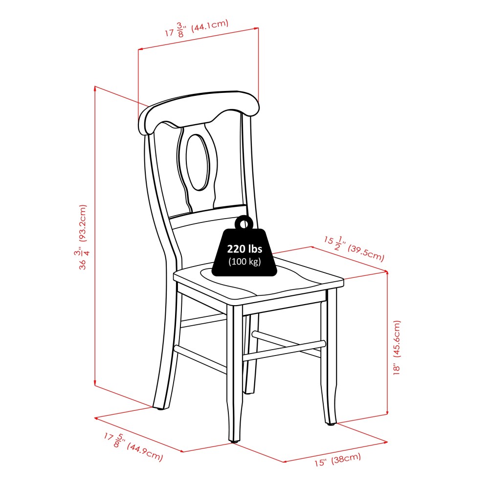 Winsome Renaissance 2-Piece Keyhole-Back Dining Chair Set,Walnut Finish - Image 4