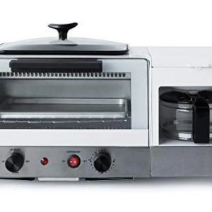 3-in-1 Breakfast Maker,Stainless Steel & White