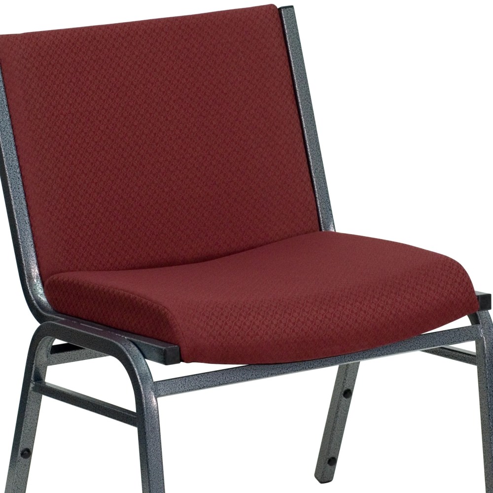 Flash Furniture 4 Pack HERCULES Series Big & Tall 1000 lb. Rated Burgundy Fabric Stack Chair - Image 5