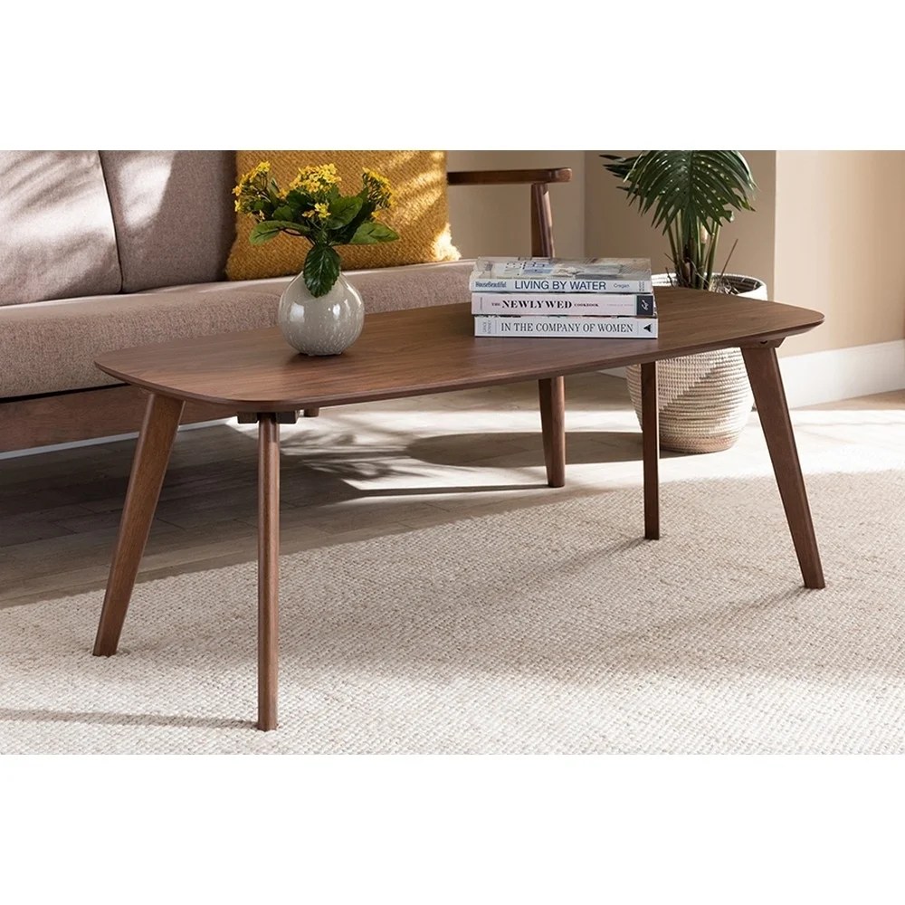 Baxton Studio Dahlia Mid-Century Modern Walnut Finished Coffee Table - Image 4