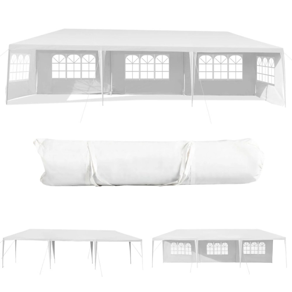 Airfind 10'x30" Party Canopy Tent,  5 Sidewalls,  White