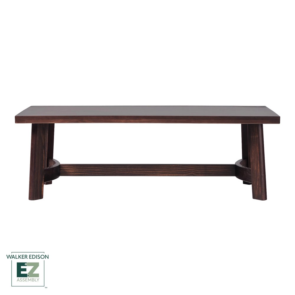 Walker Edison Modern Farmhouse Easy Assembly Wood Coffee Table Espresso - Image 7