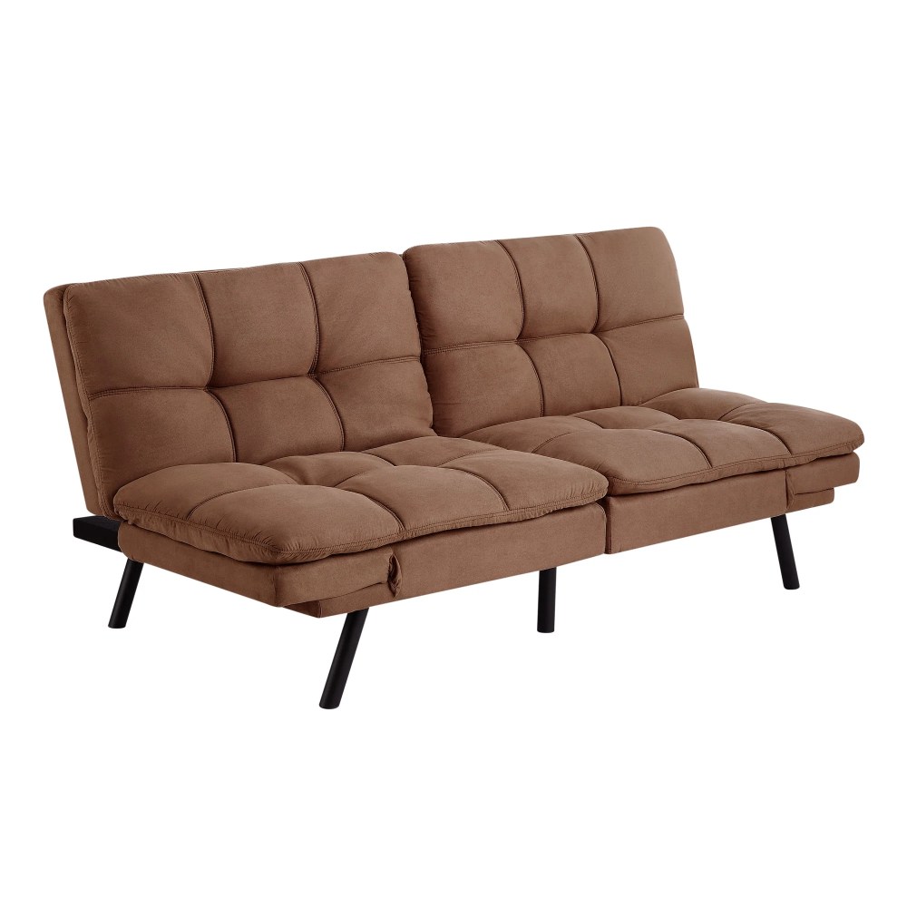 Mainstays 72" Memory Foam Futon Sofa Bed, Camel