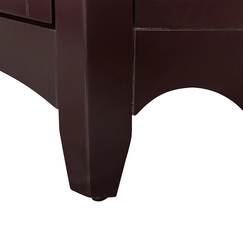 Teamson Home Glancy Freestanding Corner Floor Accent Cabinet with Faux Louvered Door, Dark Brown - Image 7