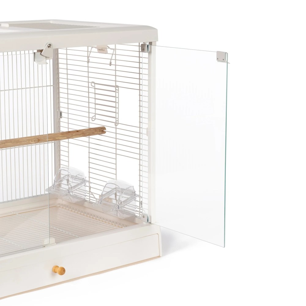 Prevue Pet Products Crystal Palace Luxe Bird Cage with Glass Doors, White Plastic Frame and Base - Image 4