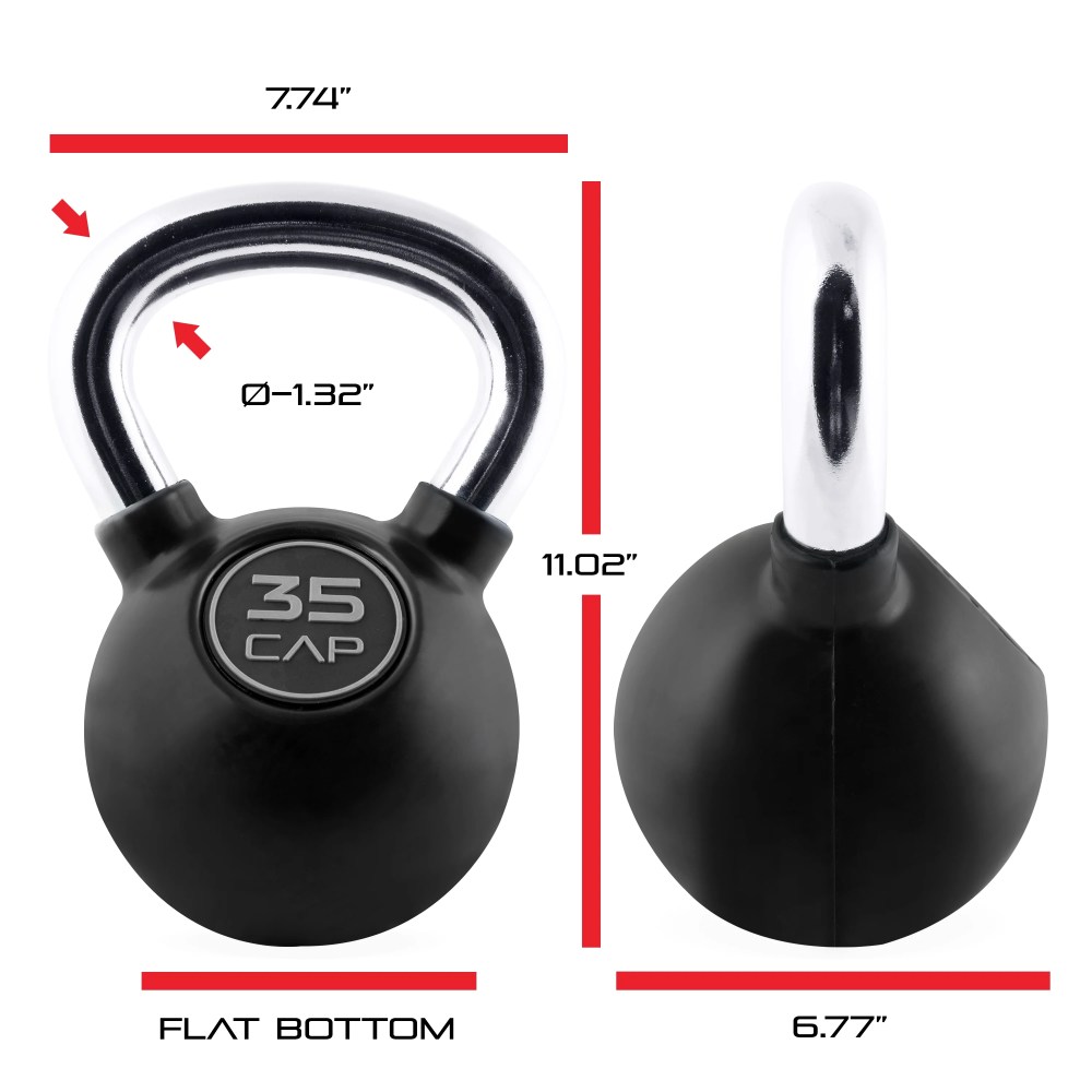 CAP Barbell Rubber Coated Kettlebell, 35lb, Single - Image 4