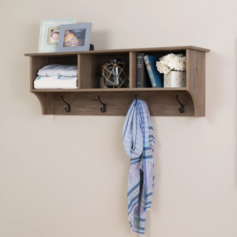 60" Wide Hanging Entryway Shelf,Drifted Gray
