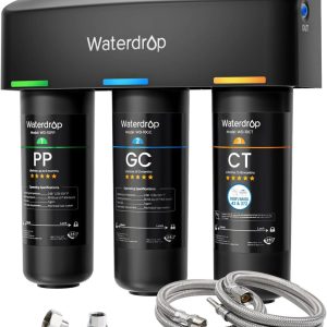 Waterdrop TSA 3-Stage Under Sink Water Filter,Direct Connect to Home Faucet,NSF/ANSI 42 Certified Element,USA Tech