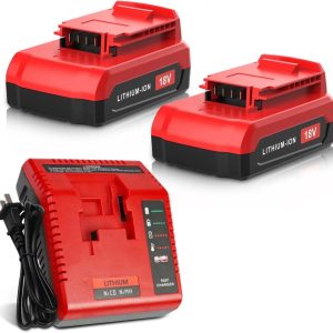 2 Packs 18V Lithium PC18BLX Battery and PCXMVC Charger Compatible with Porter Cable 18V Battery PC18B PC18B-2 PC18BL PC18BLX PC18BLEX