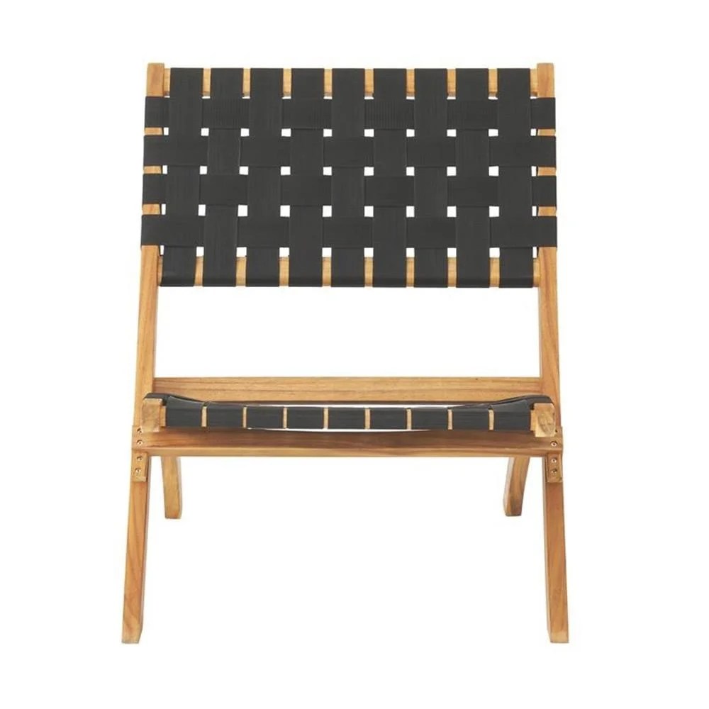 Alaterre Furniture 3-Piece Acacia Wood Bistro Set-2 Foldable Chairs & Table with Woven Seats for Patio/Deck - Image 2