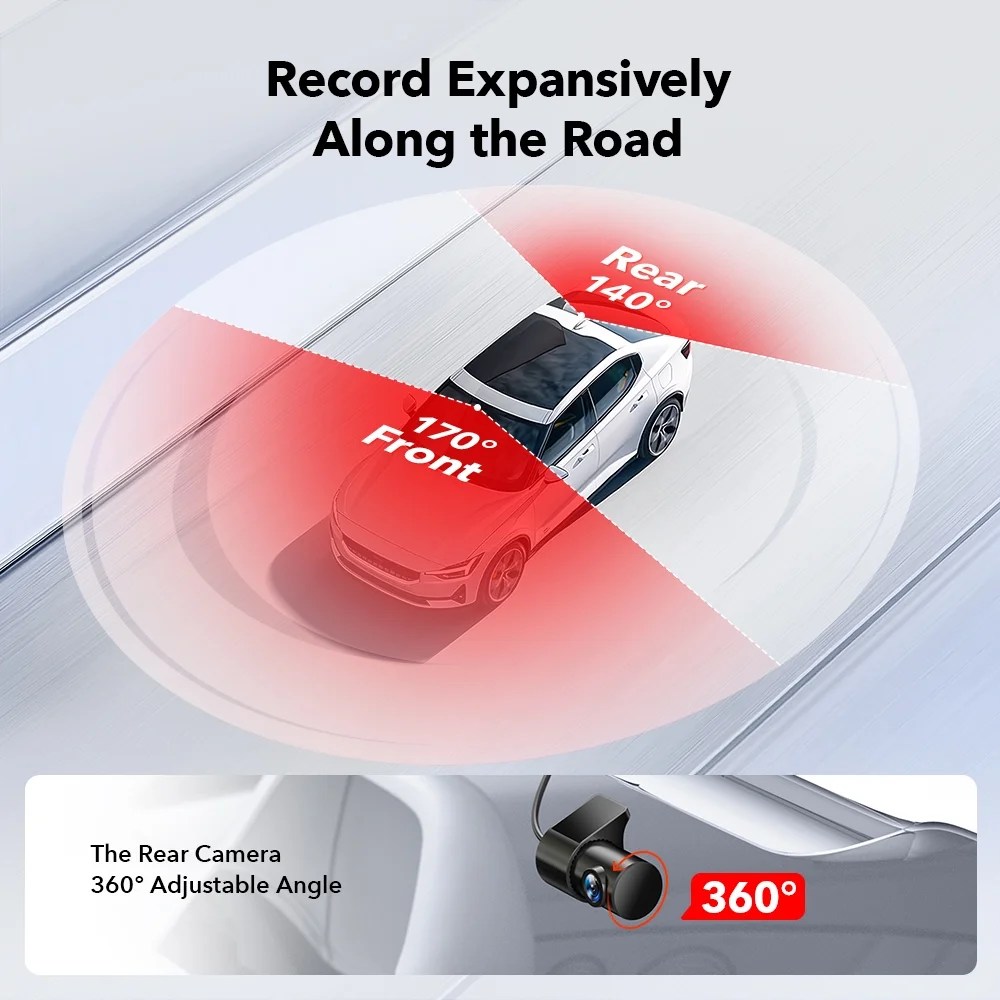 REDTIGER Dash Cam for Cars, 4K/2.5K Full HD Car Camera Dash Cam, 3.16" IPS Screen Dash Cam, Dashcam Built-in Wi-Fi GPS, Night Vision, Loop Recording, Vehicle, Parking Mode, Free 32GB Card - Image 7