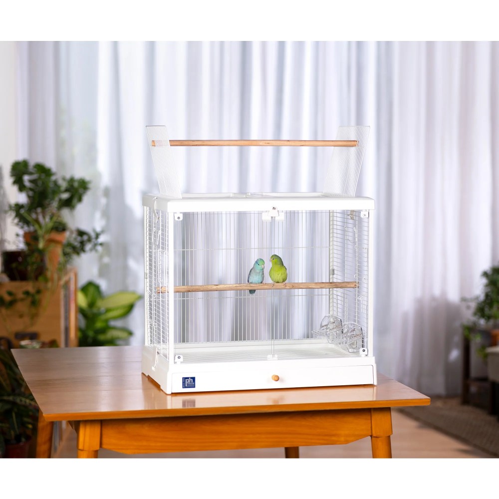 Prevue Pet Products Crystal Palace Luxe Bird Cage with Glass Doors, White Plastic Frame and Base - Image 12