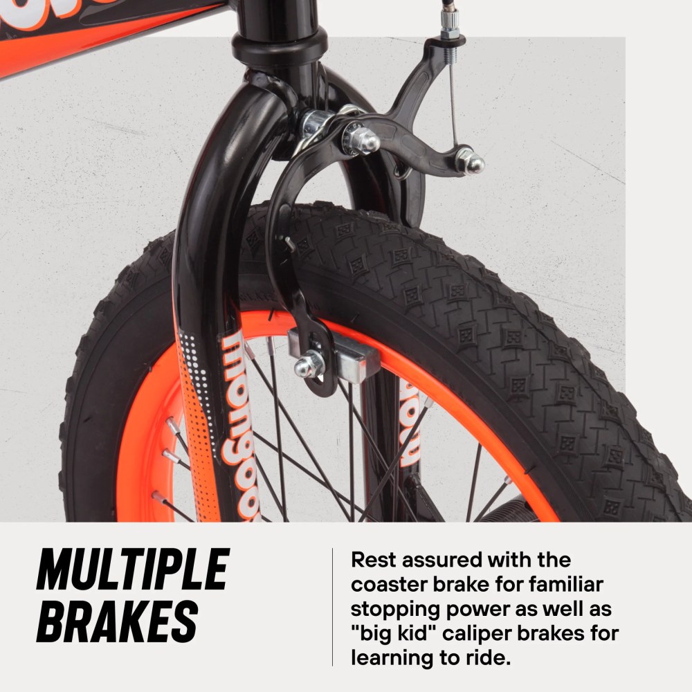 Mongoose Mutant Kids BMX Style Boys Bike, 16-in. Wheels, Kids Ages 3 - 5, Black & Orange - Image 5