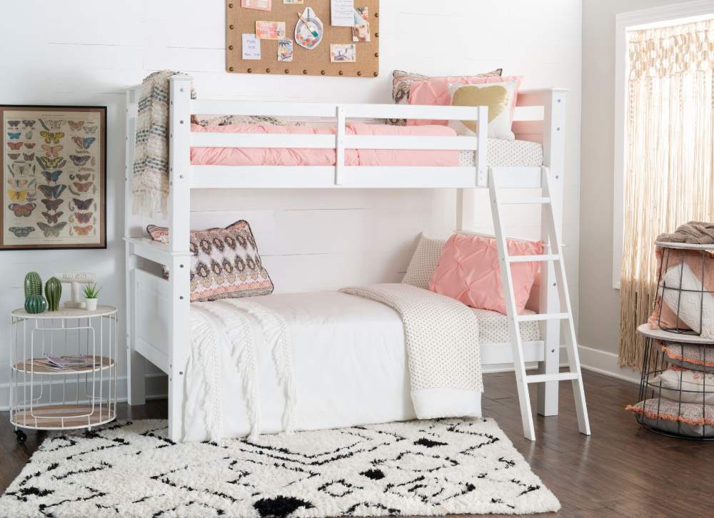 Powell Beckett White Wood Twin Bunk Bed