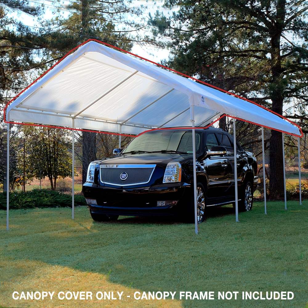 King Canopy Replacement Drawstring Cover 12ft x 20ft,Fits 12 Foot 3 Inch by 20 Foot A-frame Unit,White Polyethylene Fabric