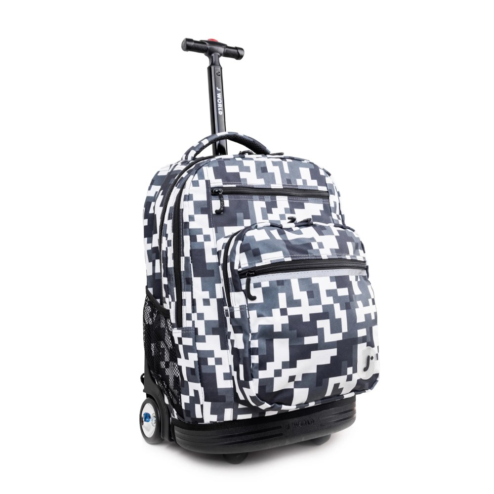 J World Unisex Sundance 20" Rolling Backpack with Laptop Sleeve for School and Travel, Camo