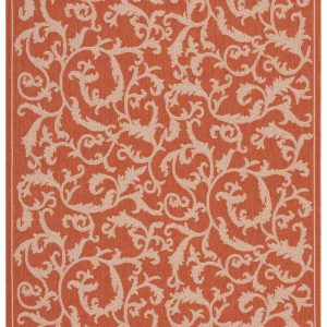 Safavieh Courtyard Kevin Floral Indoor/Outdoor Area Rug, Terracotta/Natural, 6'7" x 9'6"