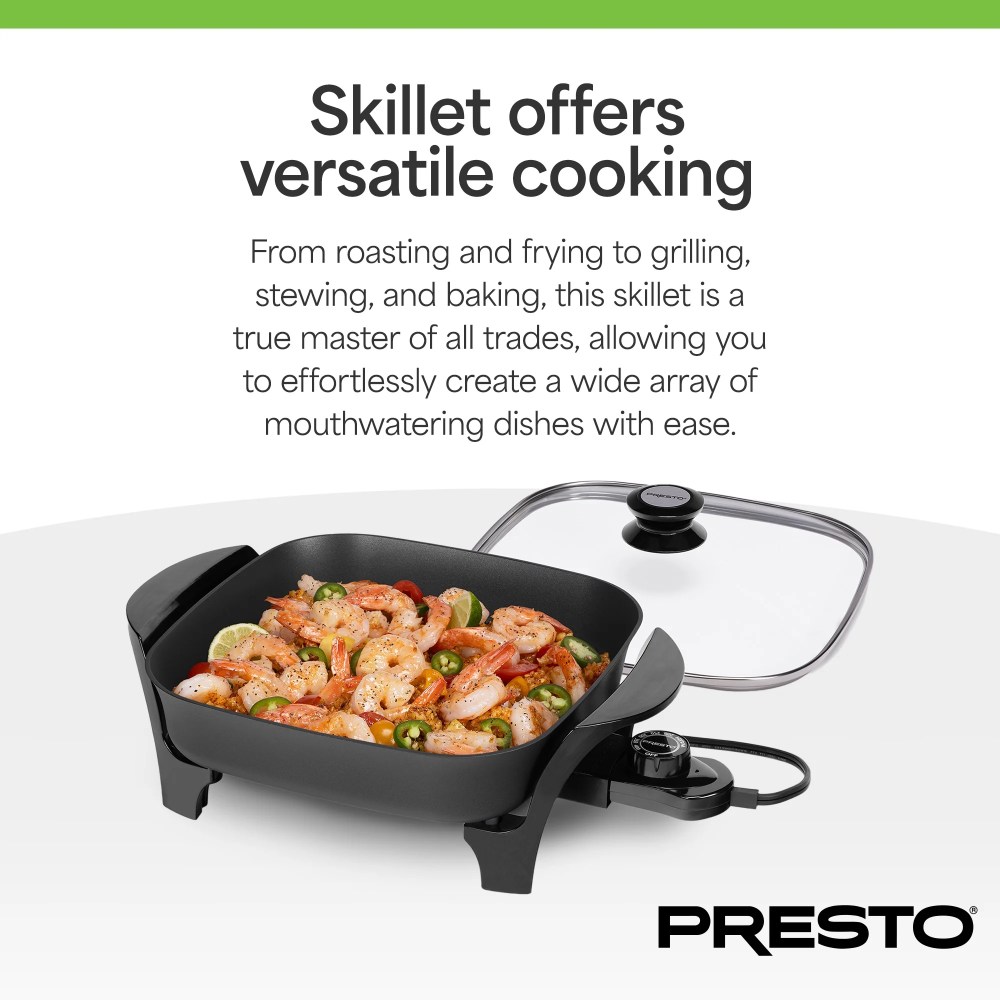 Presto 11" Electric Skillet with Glass Cover - Image 10