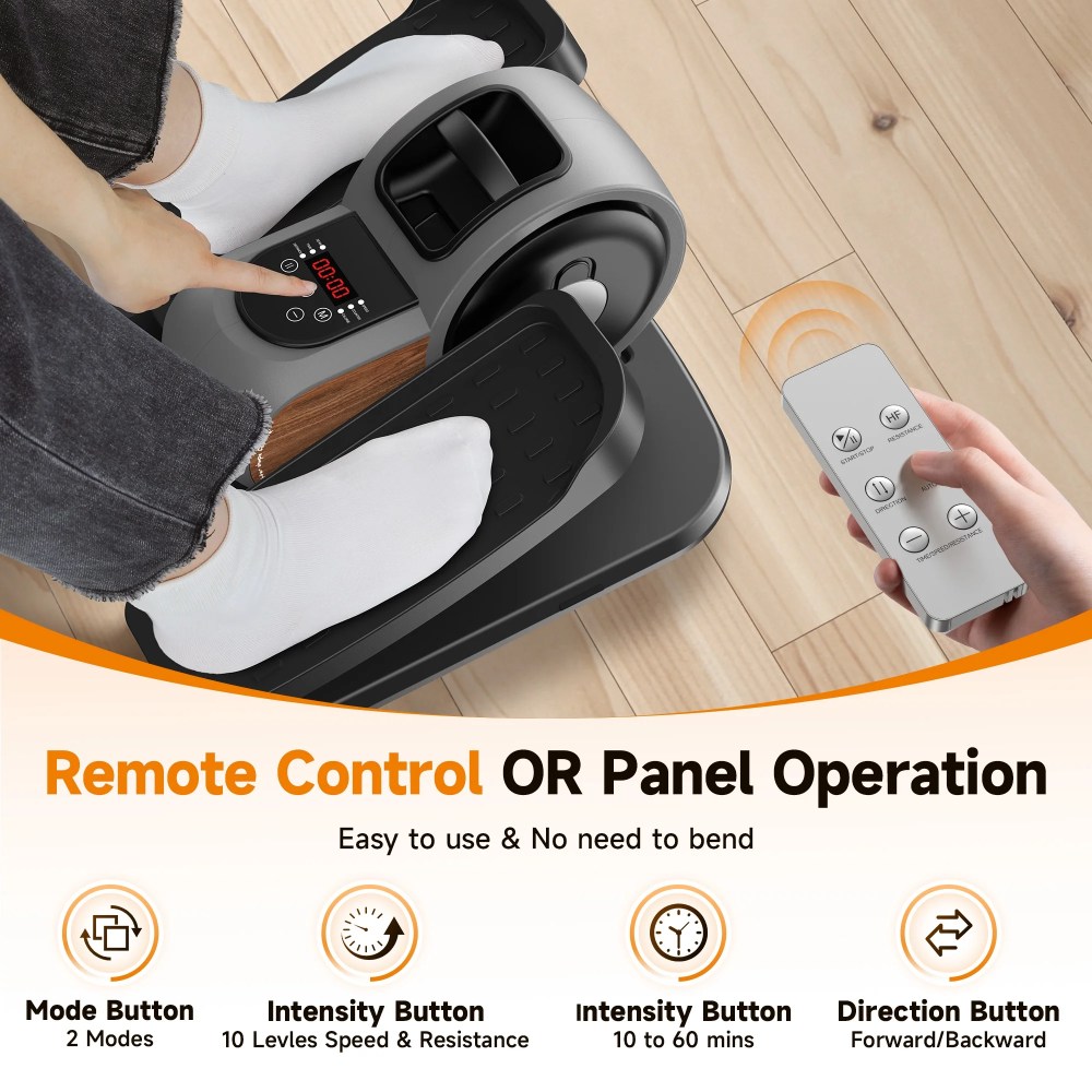 UPGO Under Desk Ellipticals Electric, Elipse Leg Exerciser Fully Assembled, Pedal Exerciser with Remote Control & Non-Slip Pedals Resistance & Speed - Image 6