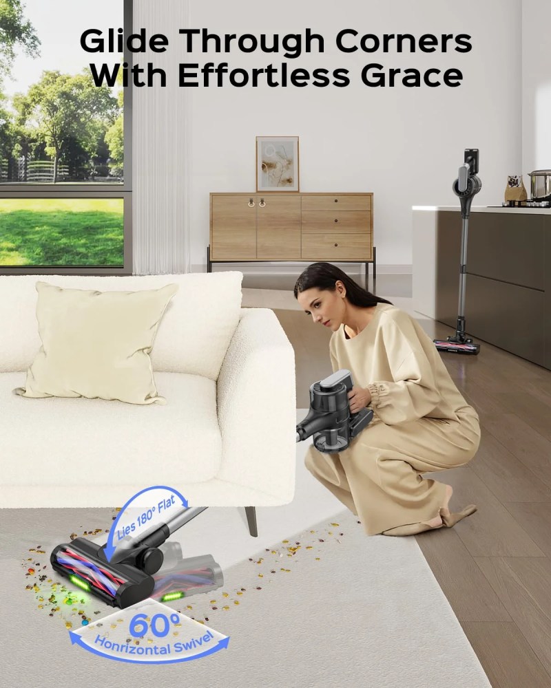 VACFORE Cordless Vacuum,Poweful Suction Stick Vacuum Cleaner - Image 7