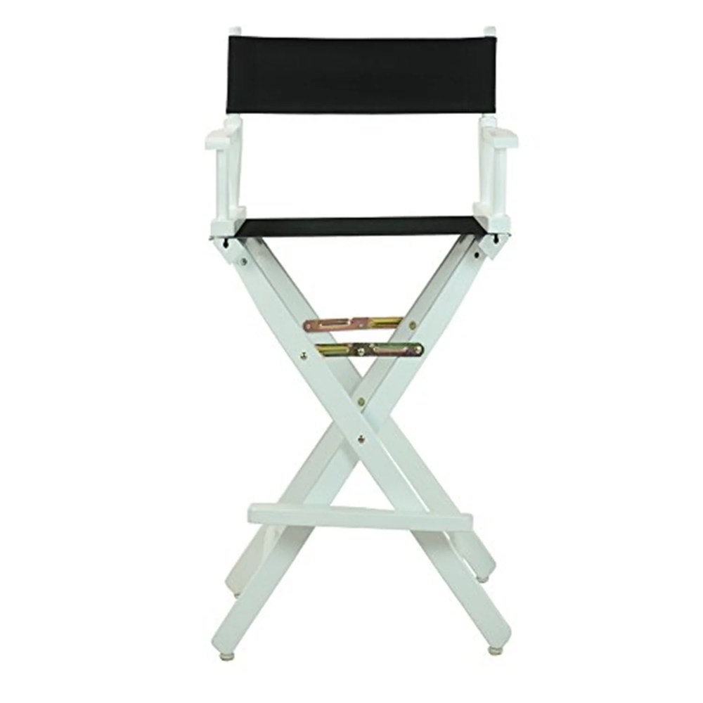 30" Director's Chair White Frame-Black Canvas