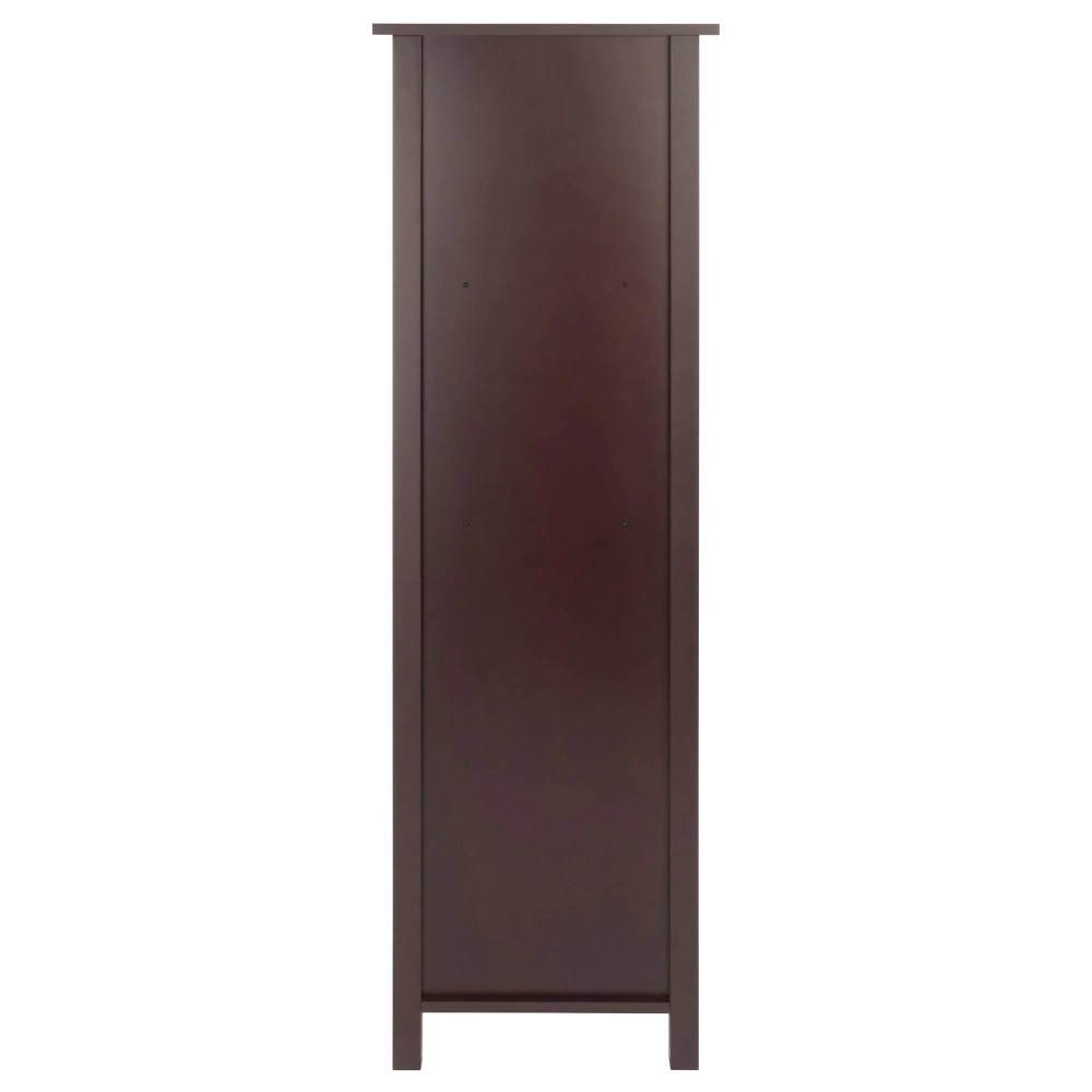 Winsome Verona 5 Tier Tall Storage Shelf Solid Wood Baskets Bookcase in Walnut - Image 6
