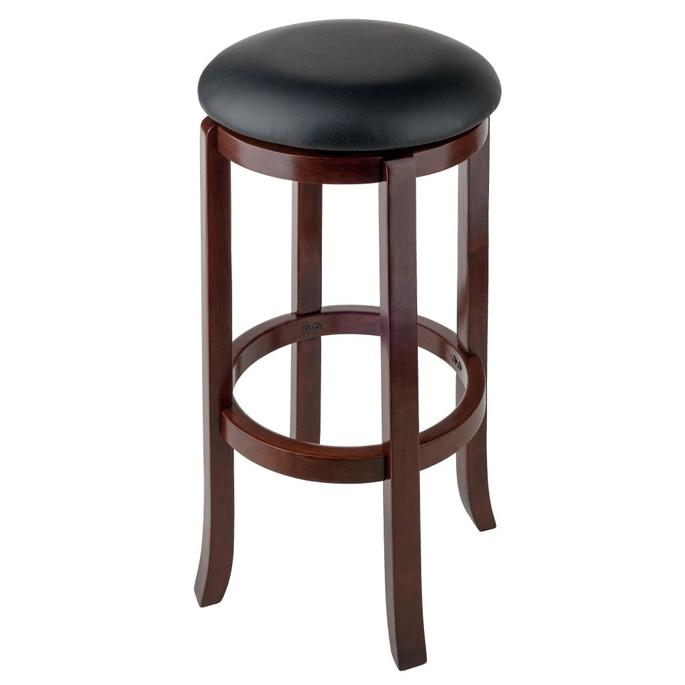Winsome Wood Walcott Swivel Seat Bar Stool,Black & Walnut