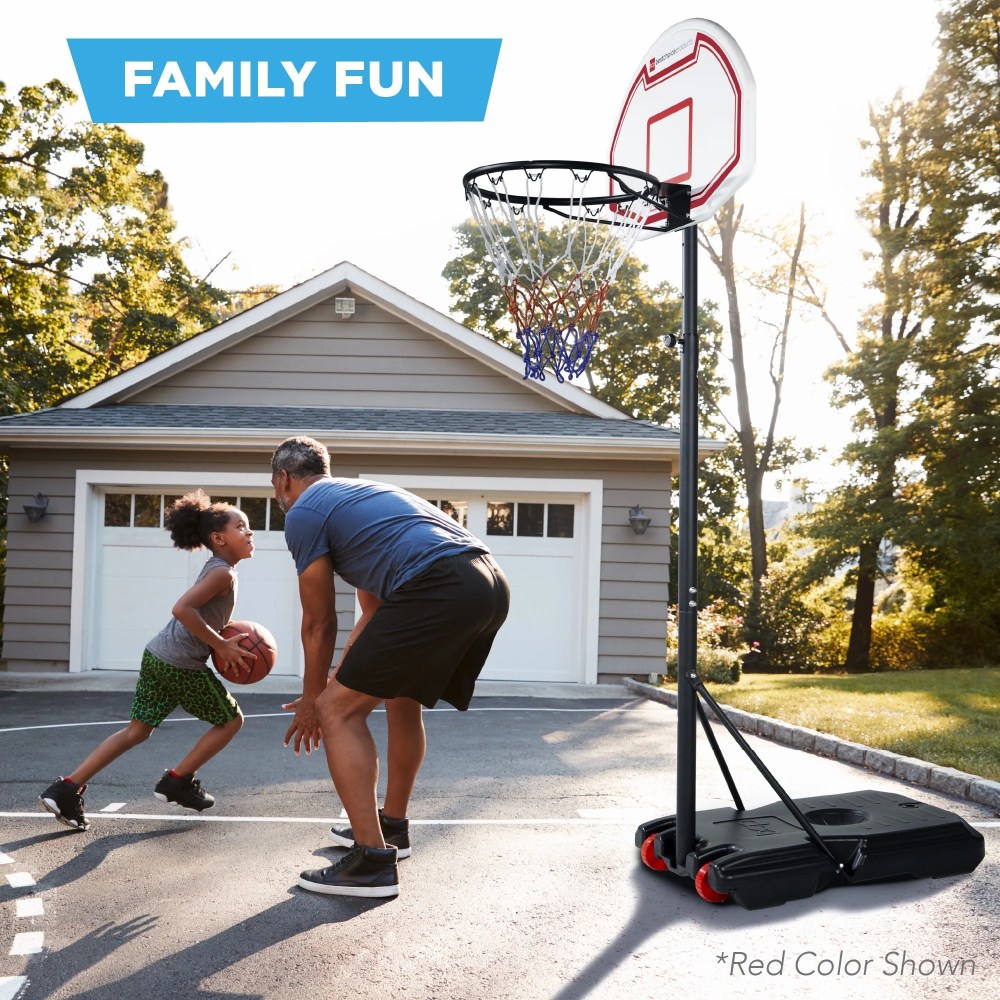 Best Choice Products Kids Height-Adjustable Basketball Hoop, Portable Backboard System w/ 2 Wheels - American Flag - Image 5