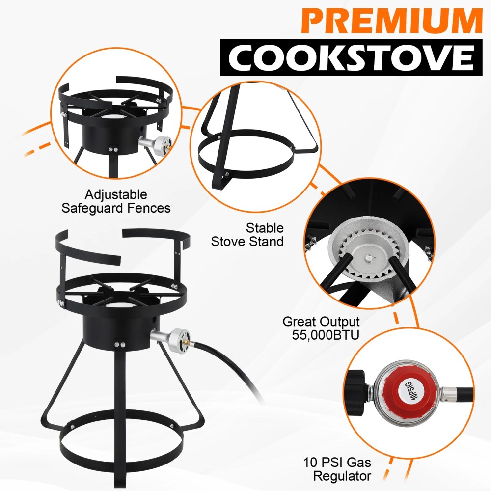 Ktaxon Propane Outdoor Fryer Aluminum Frying/Boiling Turkey Fryer Pot 30QT - Image 15