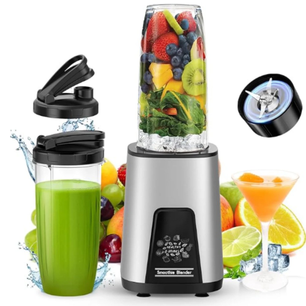 900W Personal Blender for Shakes & Smoothies,BPA-Free Portable Cups,6-Leaf Blade,White