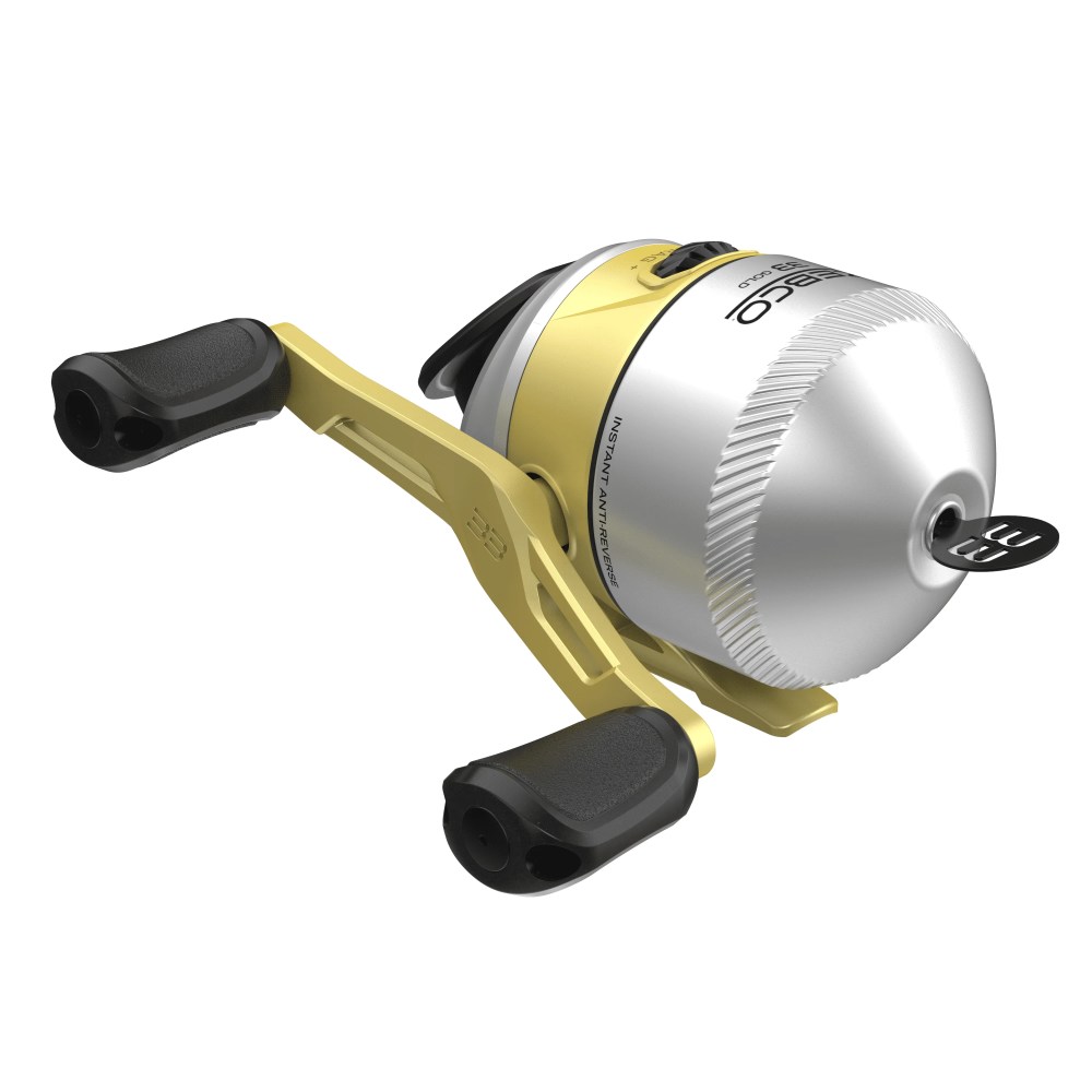 Zebco 33 Gold Spincast Fishing Reel, Size 30 Reel, Silver/Gold