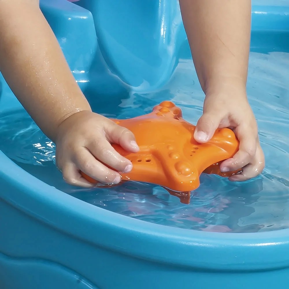 Step2 Spill & Splash Seaway Blue Plastic Water Table for Toddlers with 10-piece Playset - Image 8