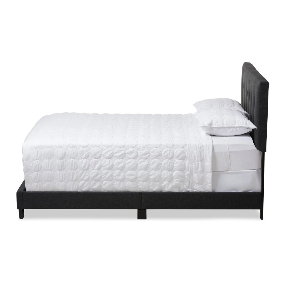 Baxton Studio Brookfield Modern and Contemporary Fabric Upholstered Grid-Tufted Full-Size Bed - Image 8
