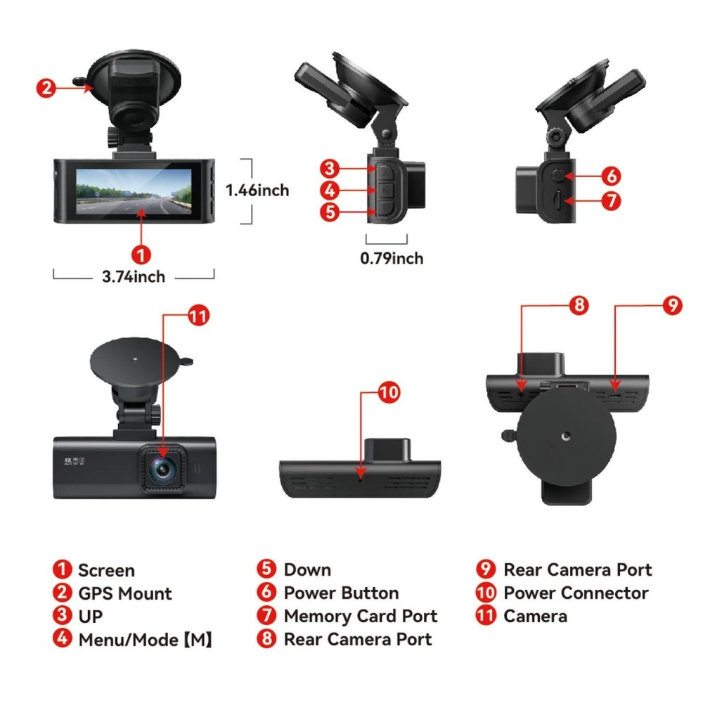 REDTIGER F7NP Dash Cam Front and Rear, 4K Full HD Car Camera with STARVIS 2, 3.18" IPS Screen, Free 128GB Card, 5.8GHz Wi-Fi, GPS, Night Vision, Loop Recording, Parking Mode - Image 7