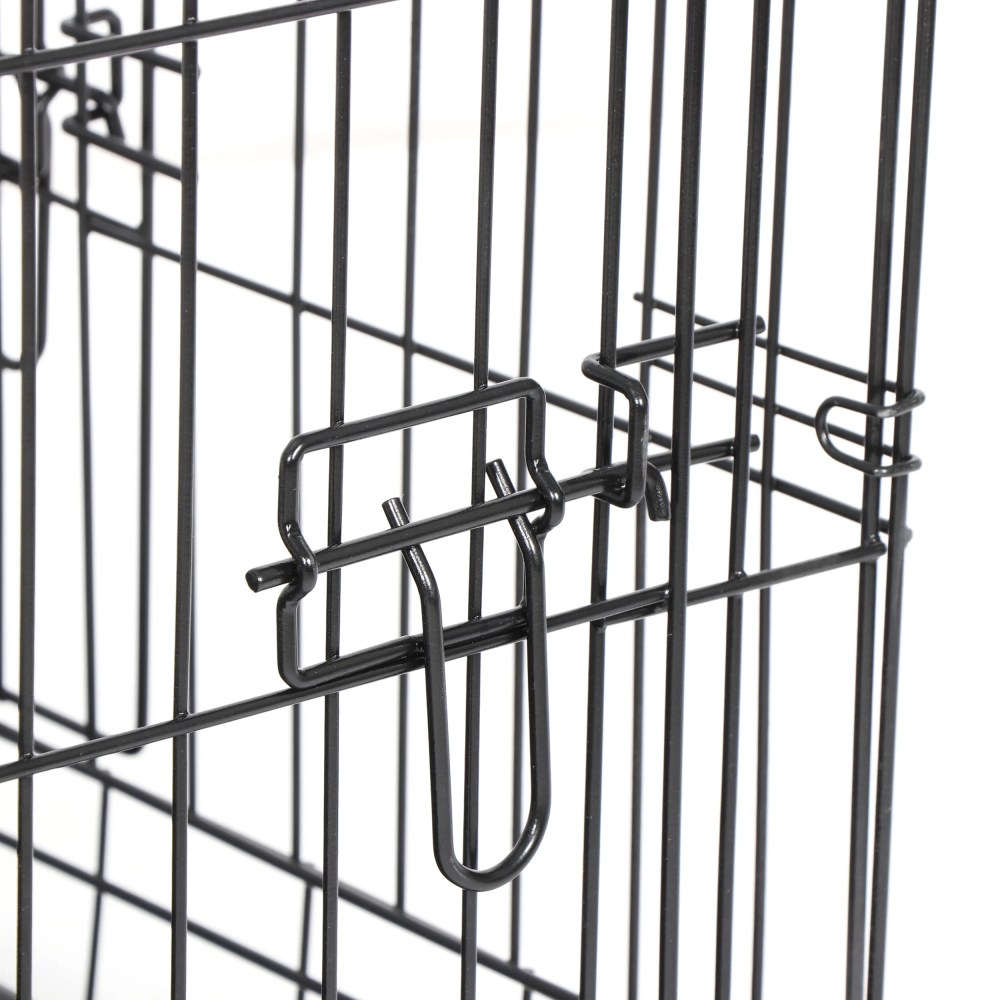 HomGarden 42'' Foldable Large Dog Crate Kennel Double Door, Black - Image 8