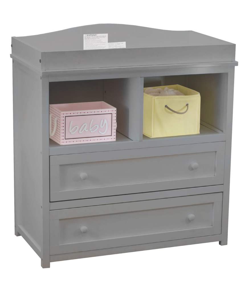 AFG Baby Furniture Leila 2-Drawer Changing Table,Gray