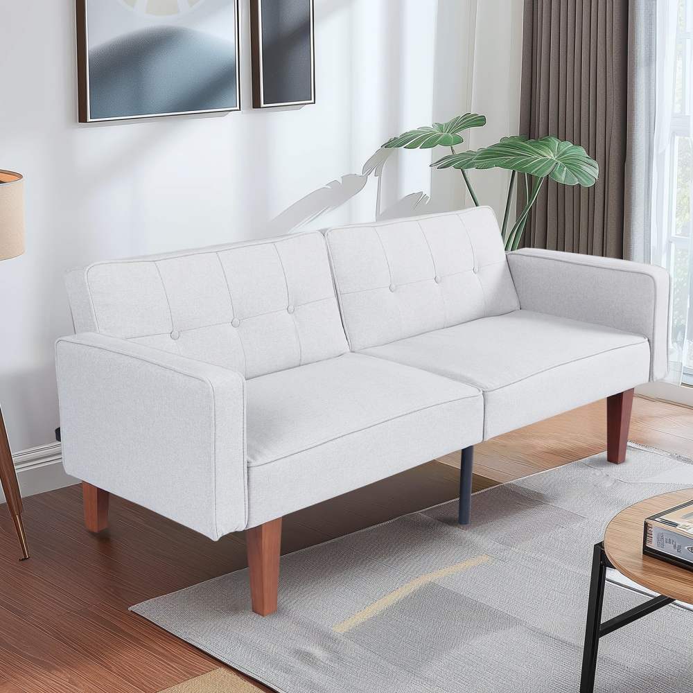 Sofa Bed,Convertible Memory Foam Futon Couch,Adjustable Sleeper Sofa Bed for Living Room,Gray