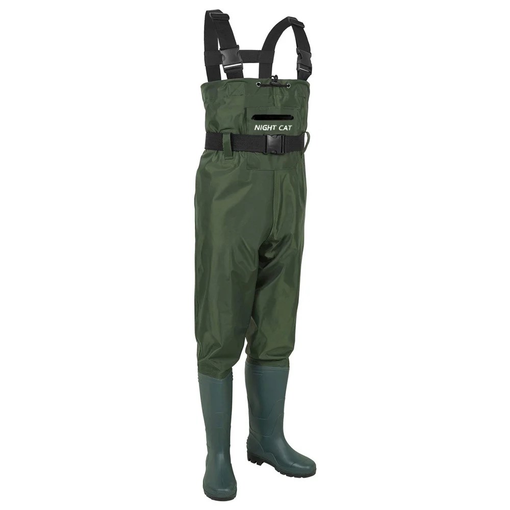 Night Cat Fishing Wader Boots Waterproof Breathable Lightweight Chest Waders, Unisex, Black, Size 10 - Image 2