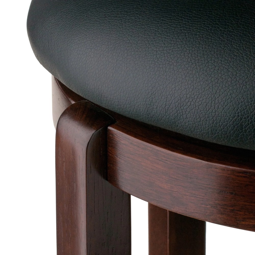 Winsome Wood Walcott Swivel Seat Bar Stool,Black & Walnut - Image 3