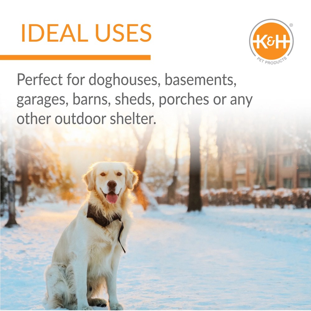 K&H Pet Products Original Lectro-Kennel Outdoor Heated Dog Pad with Free Cover Black Large 28.5 X 22.5 Inches - Image 8