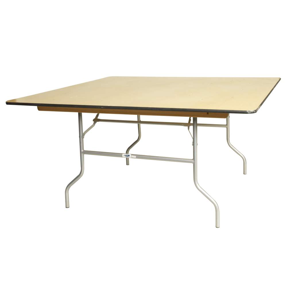 48 inch WFT Series Birch Wood Square Folding Table - Rubber Edge