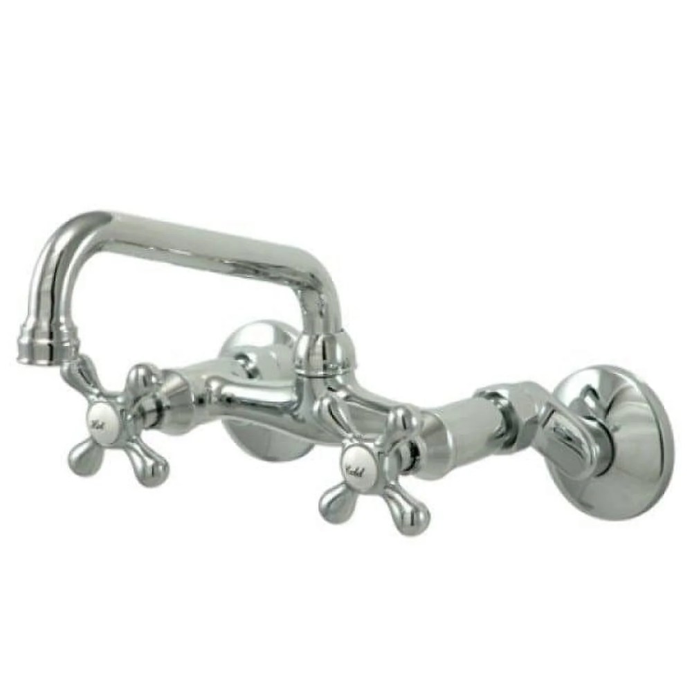 Kingston Brass KS213C Kingston Two Handle Wall Mount Kitchen Faucet,Polished Chrome