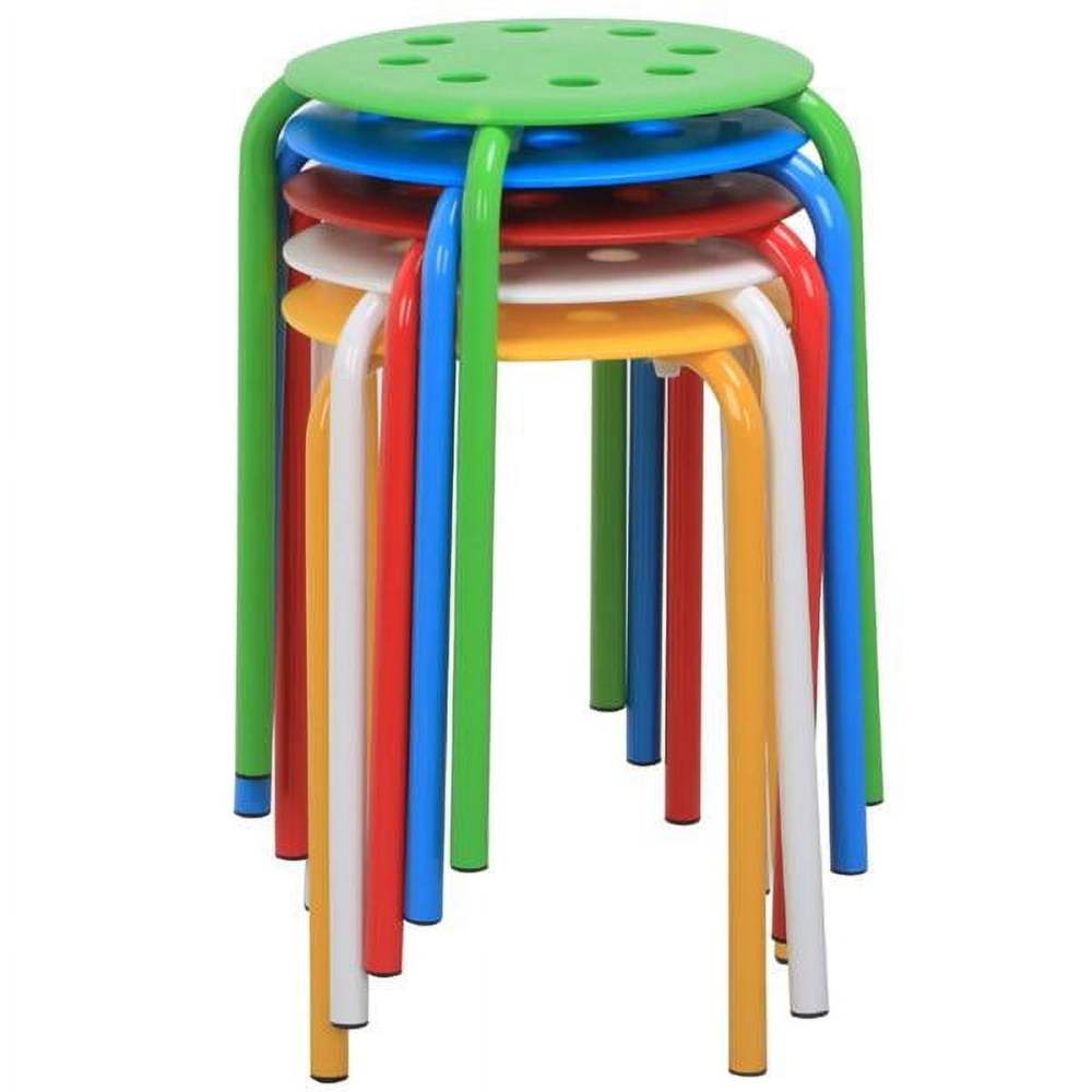 Alden Design Set of 5 Indoor Plastic Stack Stools for Classrooms/ Kitchens/Dorms