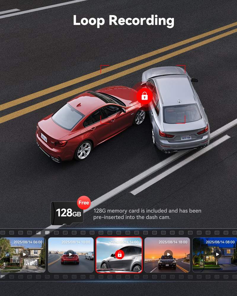 REDTIGER F7NP Dash Cam Front and Rear, 4K Full HD Car Camera with STARVIS 2, 3.18" IPS Screen, Free 128GB Card, 5.8GHz Wi-Fi, GPS, Night Vision, Loop Recording, Parking Mode - Image 2