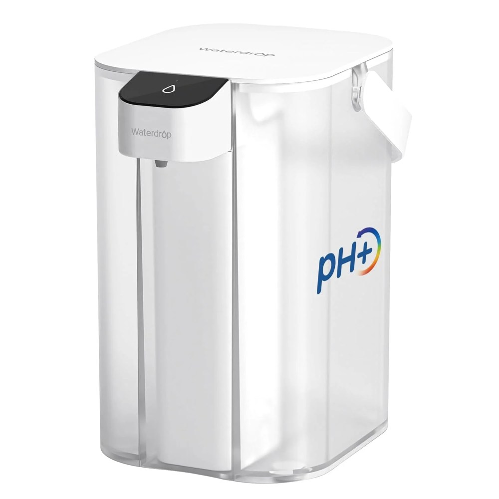 Waterdrop Alkaline Electric Water Filter Pitcher,Dispenser,NSF/ANSI 42,200-Gallon,5X Times Long-Life Countertop Water Filter System,Reduce PFOA/PFOS,Chlorine,Lead,15-Cup,White,with 1 Filter