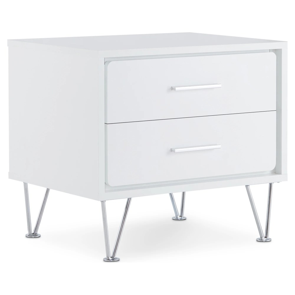 ACME Deoss Nightstand with 2 Drawers in White