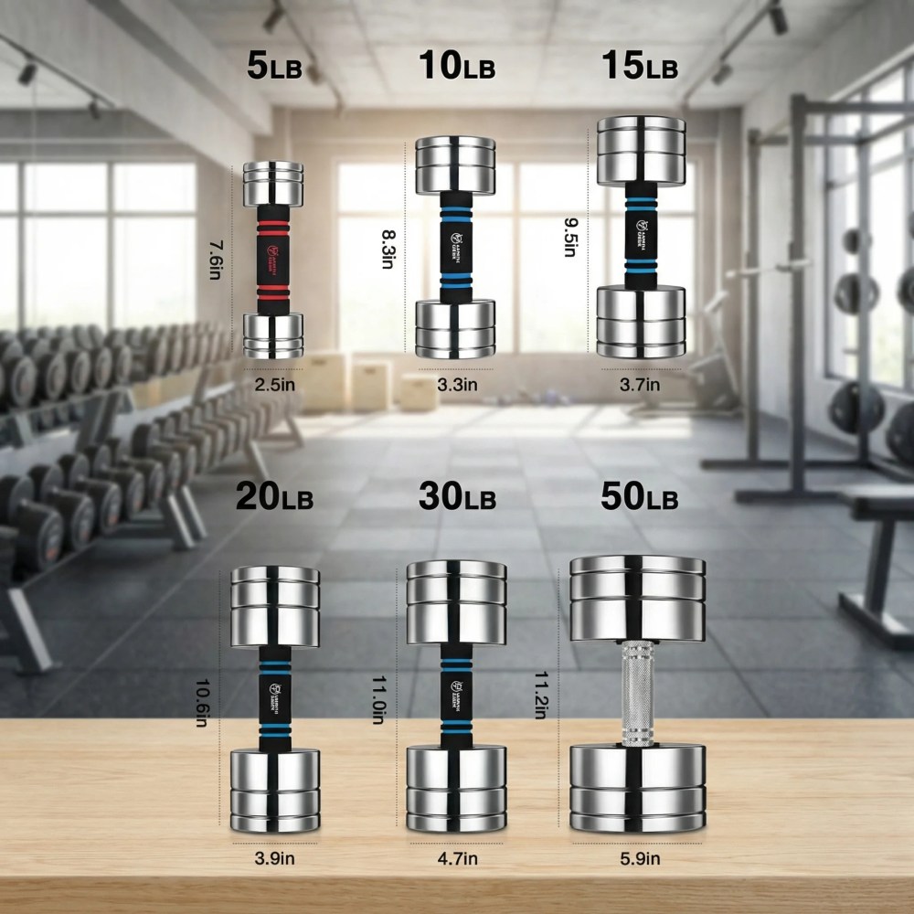 Northdeer Adjustable Dumbbells Pair Steel Weight Set 10lb Weights for Lifting Gym Fitness with Foam Handle, Silver - Image 8