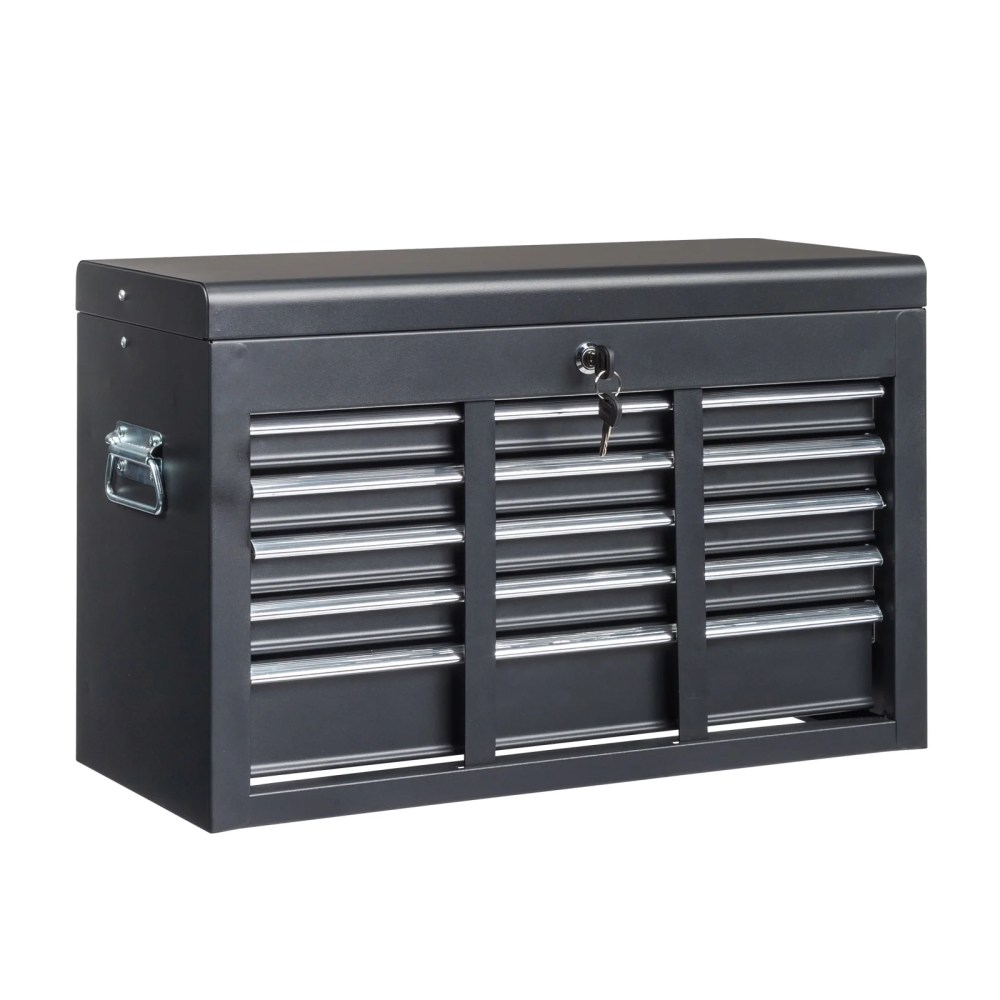 Ktaxon Tool Box,Portable 5 Drawer Steel Toolbox with Top Storage Tray & Carrying Handle,for Garage Trunk Household,Black