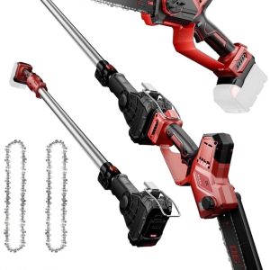 2-in-1 Cordless Electric Pole Saw for MK M18 18V Battery,Brushless 8-inch Mini Chainsaw with Extension Pole,16 ft Maximum Reach (Bare Tool Only)