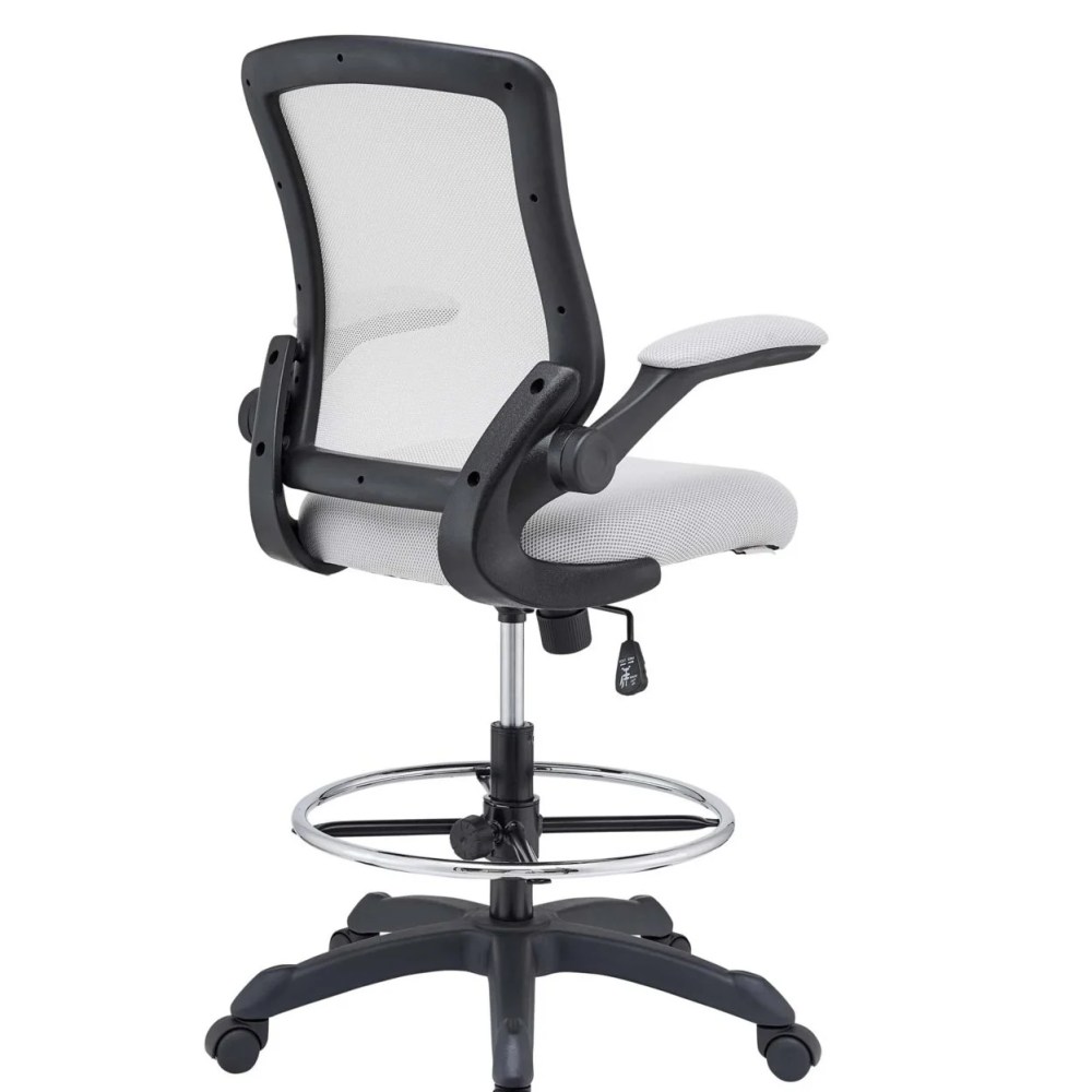 Modway Veer Modern Mesh Fabric & Metal Drafting Chair in Gray - Image 5